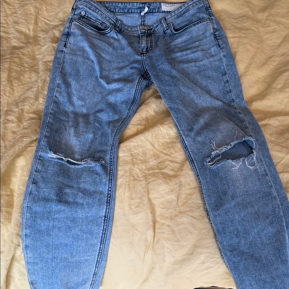 rag & bone DRE Low Rise Slim Boyfriend Jeans Light Wash 29 - Picture 2 of 9
